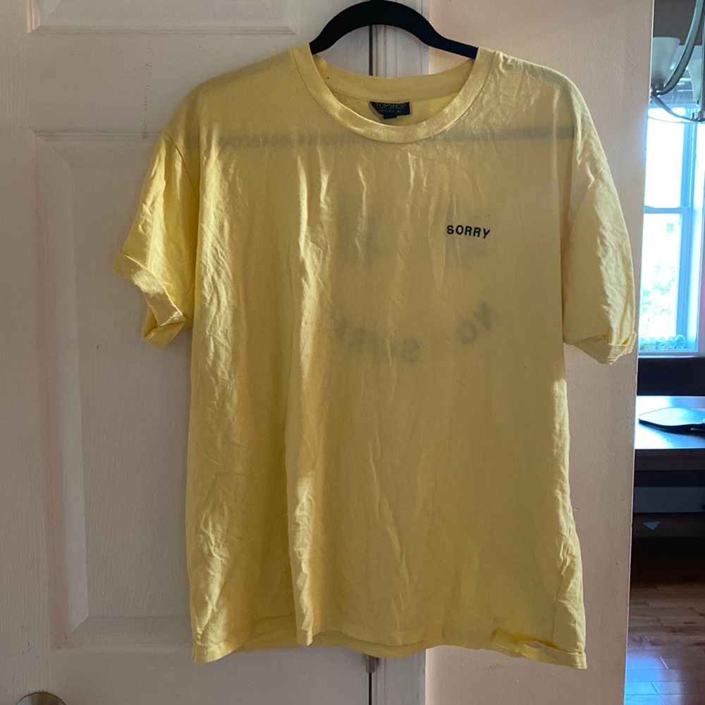 Adorable embroidered yellow t-shirt